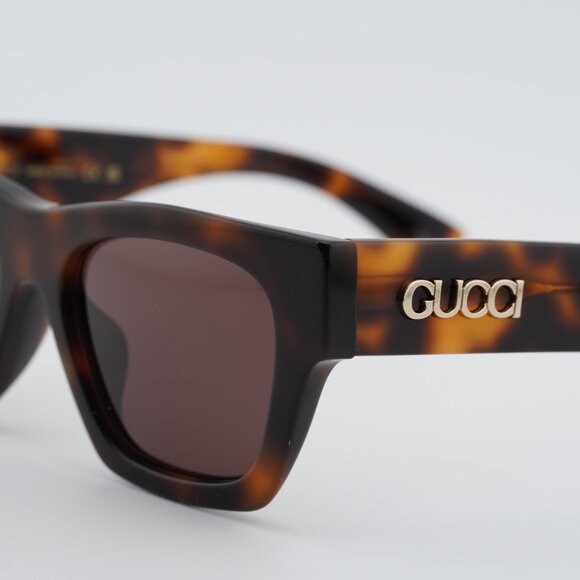 Gucci GG1835SA 002 Sunglasses Havana Square Frame, Brown Lenses main image 7